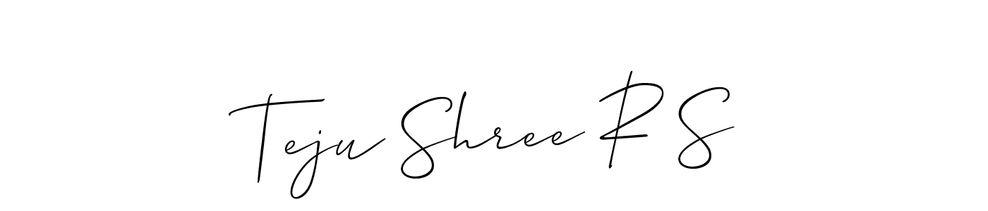 How to make Teju Shree R S signature? Allison_Script is a professional autograph style. Create handwritten signature for Teju Shree R S name. Teju Shree R S signature style 2 images and pictures png