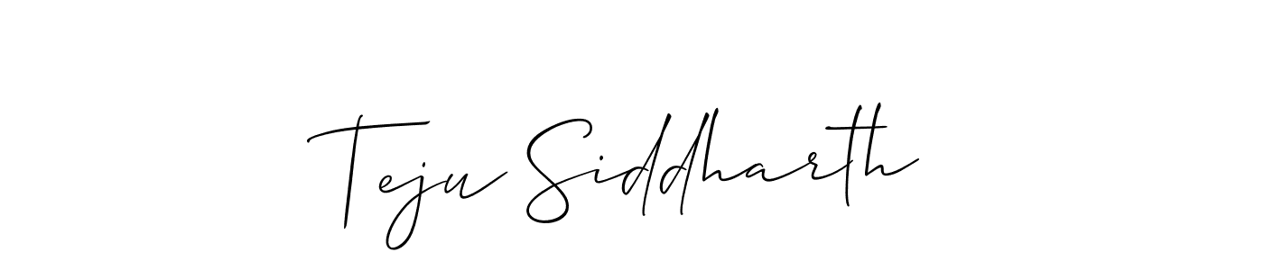 Make a beautiful signature design for name Teju Siddharth. With this signature (Allison_Script) style, you can create a handwritten signature for free. Teju Siddharth signature style 2 images and pictures png