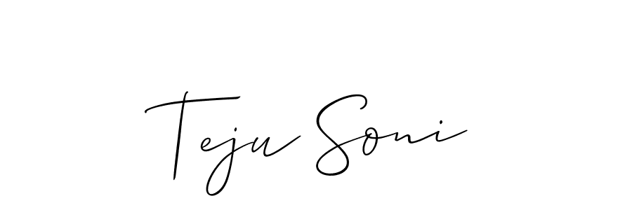 Teju Soni stylish signature style. Best Handwritten Sign (Allison_Script) for my name. Handwritten Signature Collection Ideas for my name Teju Soni. Teju Soni signature style 2 images and pictures png
