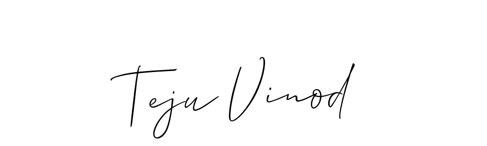 Design your own signature with our free online signature maker. With this signature software, you can create a handwritten (Allison_Script) signature for name Teju Vinod. Teju Vinod signature style 2 images and pictures png