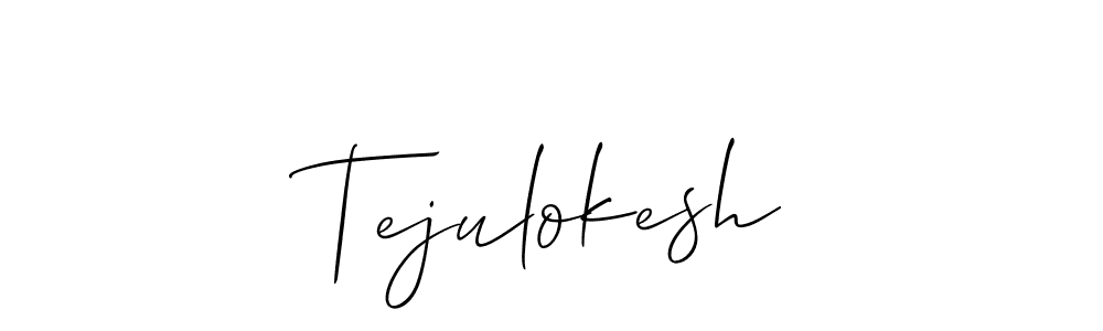 You should practise on your own different ways (Allison_Script) to write your name (Tejulokesh) in signature. don't let someone else do it for you. Tejulokesh signature style 2 images and pictures png