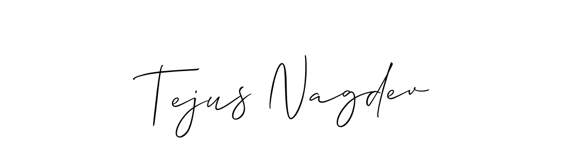 Use a signature maker to create a handwritten signature online. With this signature software, you can design (Allison_Script) your own signature for name Tejus Nagdev. Tejus Nagdev signature style 2 images and pictures png