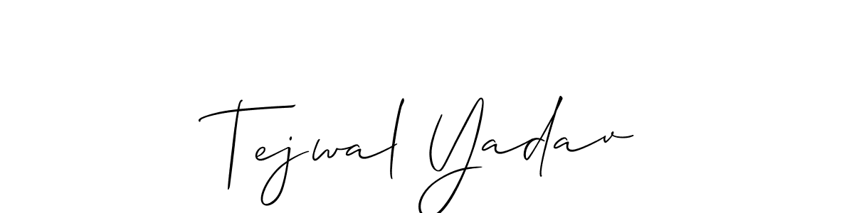 Allison_Script is a professional signature style that is perfect for those who want to add a touch of class to their signature. It is also a great choice for those who want to make their signature more unique. Get Tejwal Yadav name to fancy signature for free. Tejwal Yadav signature style 2 images and pictures png