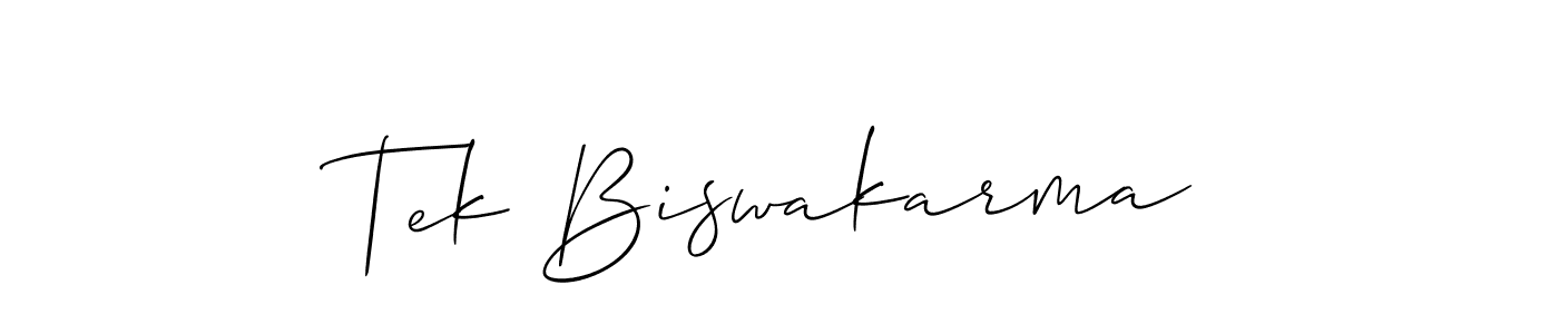 You should practise on your own different ways (Allison_Script) to write your name (Tek Biswakarma) in signature. don't let someone else do it for you. Tek Biswakarma signature style 2 images and pictures png