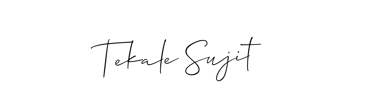 Allison_Script is a professional signature style that is perfect for those who want to add a touch of class to their signature. It is also a great choice for those who want to make their signature more unique. Get Tekale Sujit name to fancy signature for free. Tekale Sujit signature style 2 images and pictures png