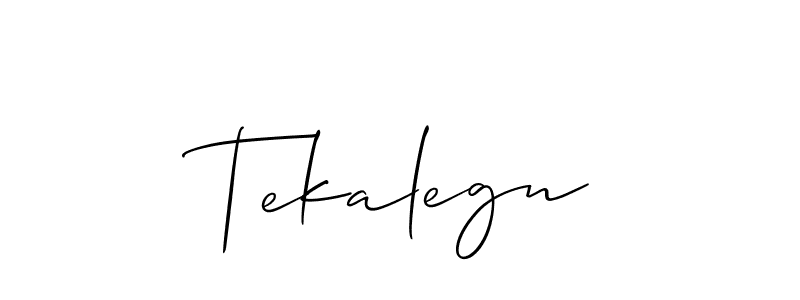 Tekalegn stylish signature style. Best Handwritten Sign (Allison_Script) for my name. Handwritten Signature Collection Ideas for my name Tekalegn. Tekalegn signature style 2 images and pictures png