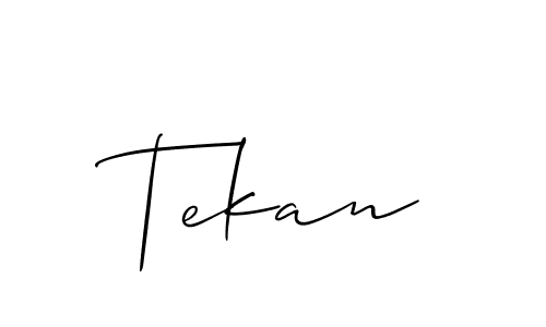 Make a beautiful signature design for name Tekan. With this signature (Allison_Script) style, you can create a handwritten signature for free. Tekan signature style 2 images and pictures png