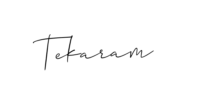 if you are searching for the best signature style for your name Tekaram. so please give up your signature search. here we have designed multiple signature styles  using Allison_Script. Tekaram signature style 2 images and pictures png