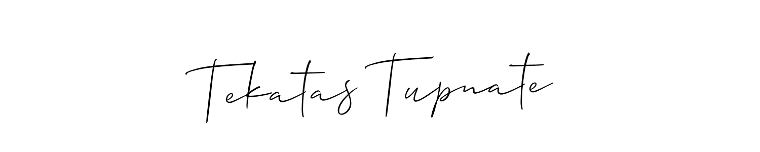 How to make Tekatas Tupnate name signature. Use Allison_Script style for creating short signs online. This is the latest handwritten sign. Tekatas Tupnate signature style 2 images and pictures png