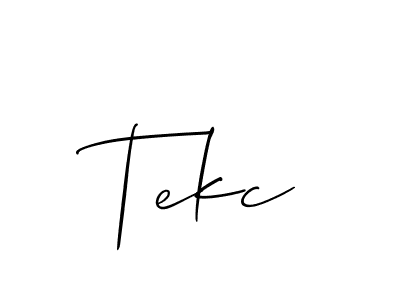 How to make Tekc signature? Allison_Script is a professional autograph style. Create handwritten signature for Tekc name. Tekc signature style 2 images and pictures png