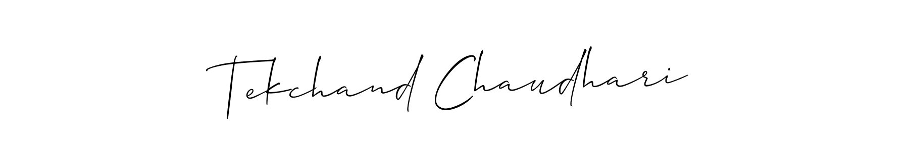 Use a signature maker to create a handwritten signature online. With this signature software, you can design (Allison_Script) your own signature for name Tekchand Chaudhari. Tekchand Chaudhari signature style 2 images and pictures png