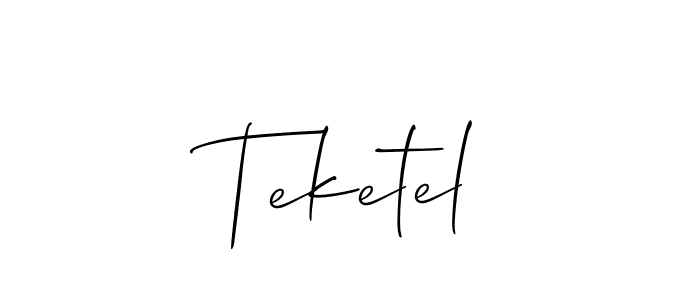 How to make Teketel name signature. Use Allison_Script style for creating short signs online. This is the latest handwritten sign. Teketel signature style 2 images and pictures png