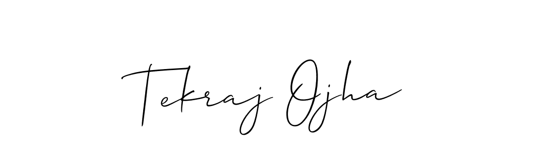 You should practise on your own different ways (Allison_Script) to write your name (Tekraj Ojha) in signature. don't let someone else do it for you. Tekraj Ojha signature style 2 images and pictures png