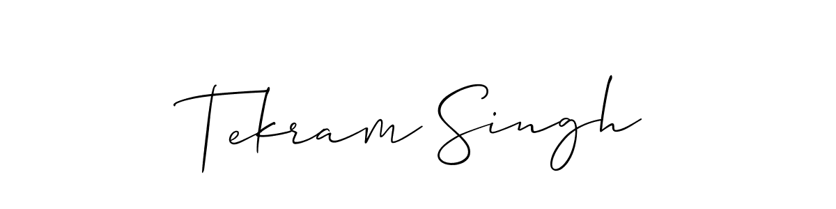 The best way (Allison_Script) to make a short signature is to pick only two or three words in your name. The name Tekram Singh include a total of six letters. For converting this name. Tekram Singh signature style 2 images and pictures png