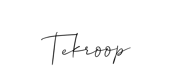 Similarly Allison_Script is the best handwritten signature design. Signature creator online .You can use it as an online autograph creator for name Tekroop. Tekroop signature style 2 images and pictures png