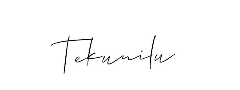 Design your own signature with our free online signature maker. With this signature software, you can create a handwritten (Allison_Script) signature for name Tekunilu. Tekunilu signature style 2 images and pictures png