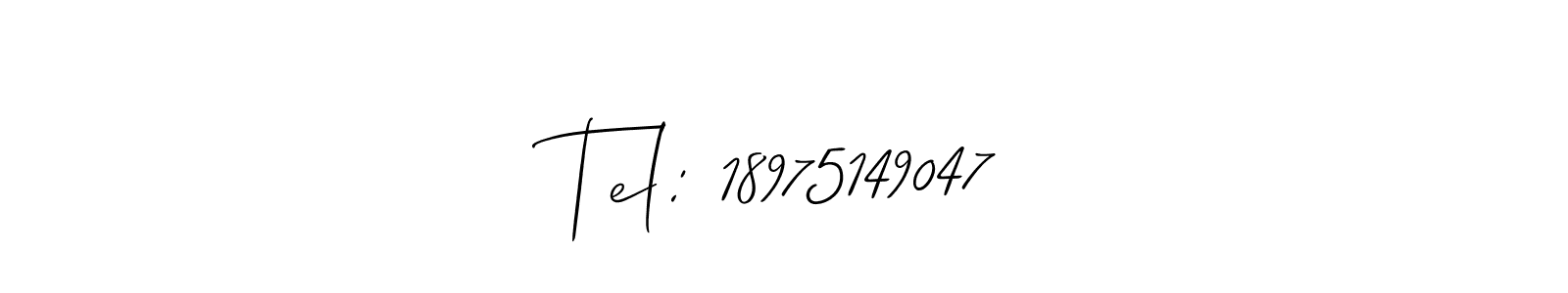 This is the best signature style for the Tel: 18975149047 name. Also you like these signature font (Allison_Script). Mix name signature. Tel: 18975149047 signature style 2 images and pictures png