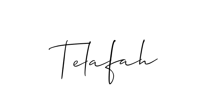 How to make Telafah signature? Allison_Script is a professional autograph style. Create handwritten signature for Telafah name. Telafah signature style 2 images and pictures png