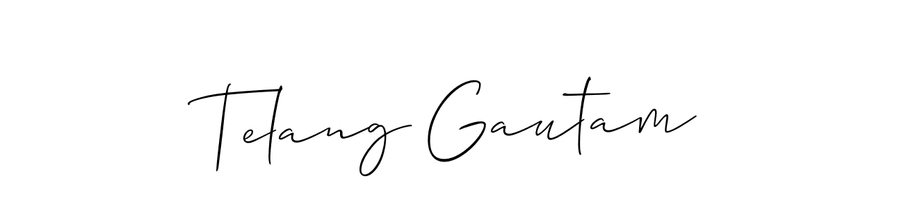 Allison_Script is a professional signature style that is perfect for those who want to add a touch of class to their signature. It is also a great choice for those who want to make their signature more unique. Get Telang Gautam name to fancy signature for free. Telang Gautam signature style 2 images and pictures png