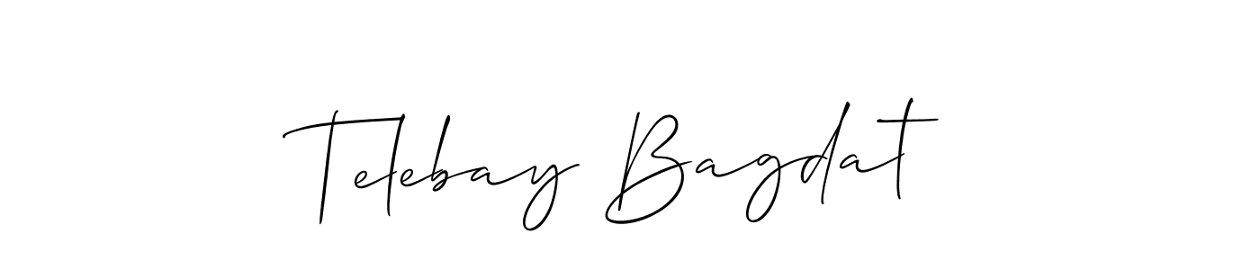 You should practise on your own different ways (Allison_Script) to write your name (Telebay Bagdat) in signature. don't let someone else do it for you. Telebay Bagdat signature style 2 images and pictures png
