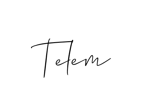 Design your own signature with our free online signature maker. With this signature software, you can create a handwritten (Allison_Script) signature for name Telem. Telem signature style 2 images and pictures png