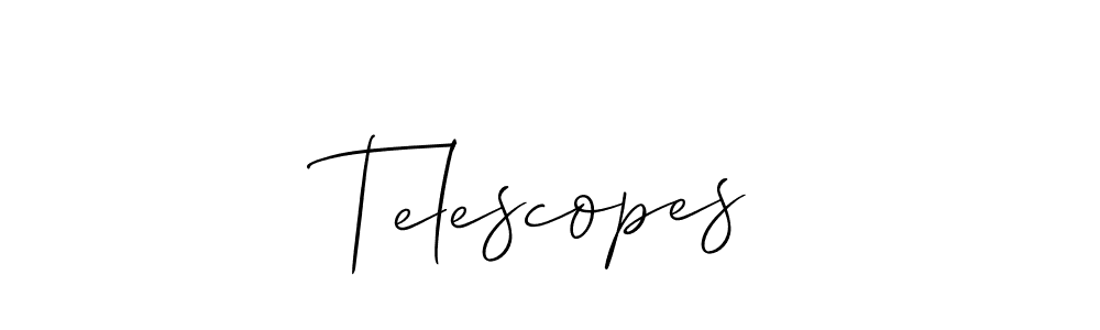 The best way (Allison_Script) to make a short signature is to pick only two or three words in your name. The name Telescopes include a total of six letters. For converting this name. Telescopes signature style 2 images and pictures png