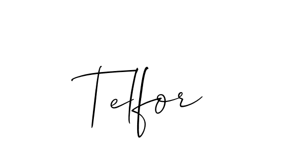 Make a beautiful signature design for name Telfor. With this signature (Allison_Script) style, you can create a handwritten signature for free. Telfor signature style 2 images and pictures png