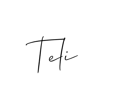How to make Teli signature? Allison_Script is a professional autograph style. Create handwritten signature for Teli name. Teli signature style 2 images and pictures png
