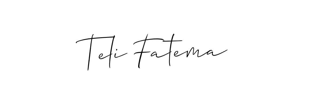 How to Draw Teli Fatema signature style? Allison_Script is a latest design signature styles for name Teli Fatema. Teli Fatema signature style 2 images and pictures png