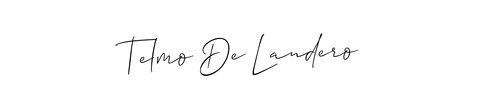 Make a short Telmo De Landero signature style. Manage your documents anywhere anytime using Allison_Script. Create and add eSignatures, submit forms, share and send files easily. Telmo De Landero signature style 2 images and pictures png