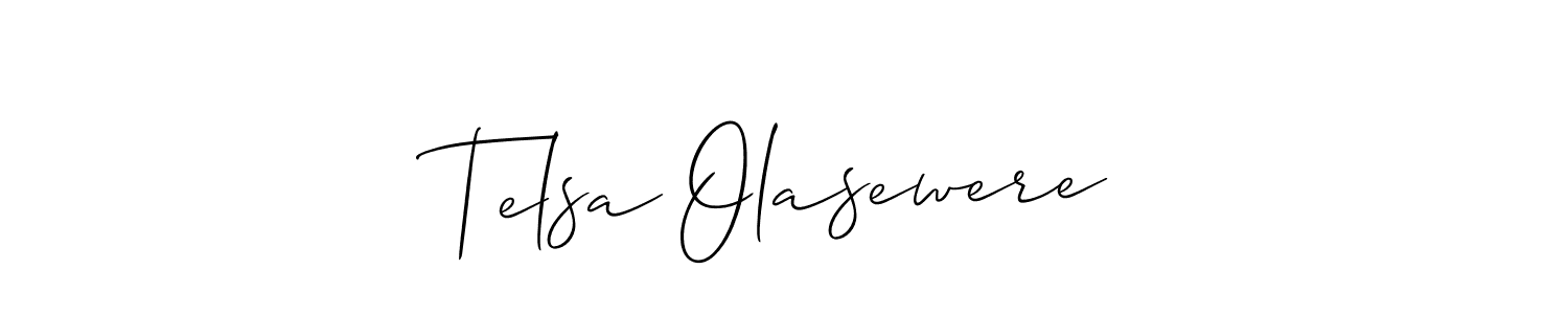 Once you've used our free online signature maker to create your best signature Allison_Script style, it's time to enjoy all of the benefits that Telsa Olasewere name signing documents. Telsa Olasewere signature style 2 images and pictures png