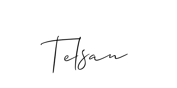 Use a signature maker to create a handwritten signature online. With this signature software, you can design (Allison_Script) your own signature for name Telsan. Telsan signature style 2 images and pictures png