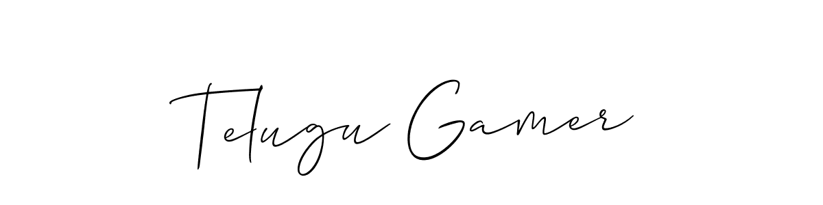 Create a beautiful signature design for name Telugu Gamer. With this signature (Allison_Script) fonts, you can make a handwritten signature for free. Telugu Gamer signature style 2 images and pictures png