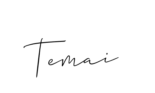 The best way (Allison_Script) to make a short signature is to pick only two or three words in your name. The name Temai include a total of six letters. For converting this name. Temai signature style 2 images and pictures png