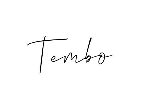 Tembo stylish signature style. Best Handwritten Sign (Allison_Script) for my name. Handwritten Signature Collection Ideas for my name Tembo. Tembo signature style 2 images and pictures png