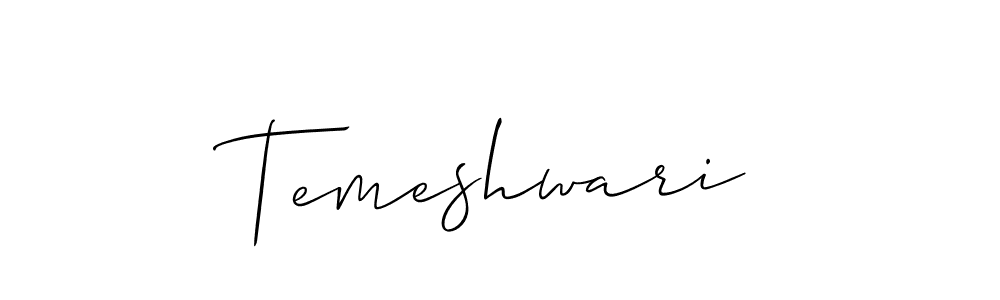 Design your own signature with our free online signature maker. With this signature software, you can create a handwritten (Allison_Script) signature for name Temeshwari. Temeshwari signature style 2 images and pictures png