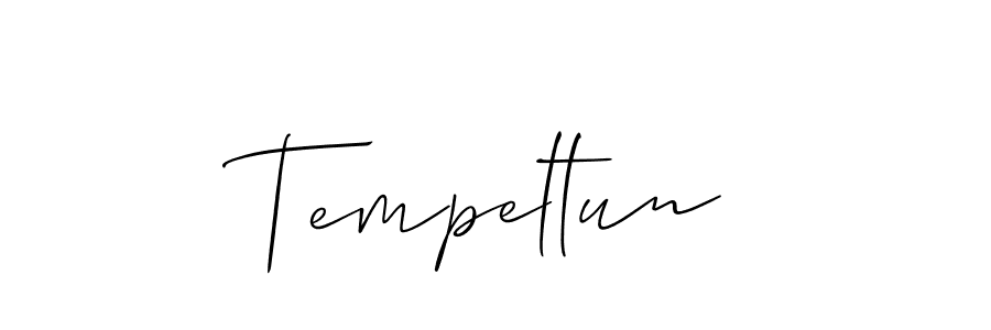 The best way (Allison_Script) to make a short signature is to pick only two or three words in your name. The name Tempeltun include a total of six letters. For converting this name. Tempeltun signature style 2 images and pictures png