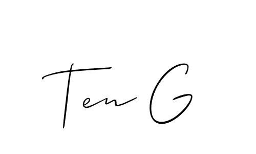 How to make Ten G name signature. Use Allison_Script style for creating short signs online. This is the latest handwritten sign. Ten G signature style 2 images and pictures png