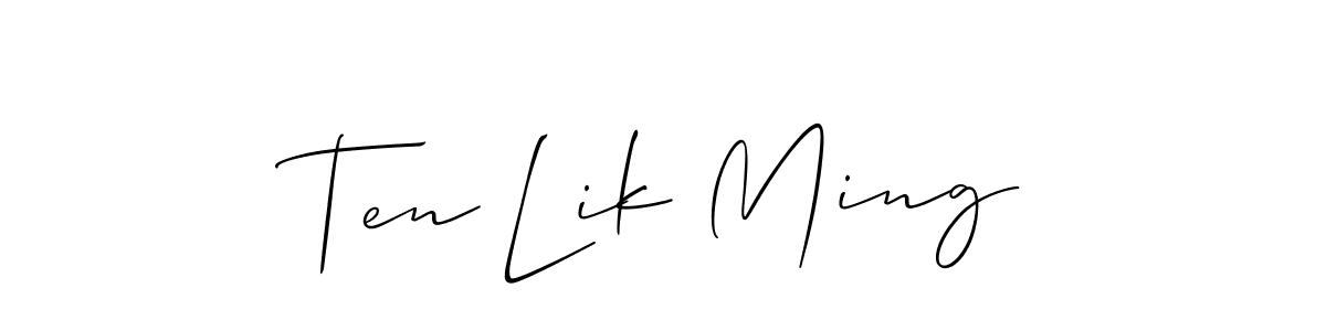 How to Draw Ten Lik Ming signature style? Allison_Script is a latest design signature styles for name Ten Lik Ming. Ten Lik Ming signature style 2 images and pictures png