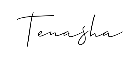 A stylish, flowing autograph style designed for name Tenasha using Allison_Script typography. Perfect for digital creative projects. Tenasha signature style 2 images and pictures png