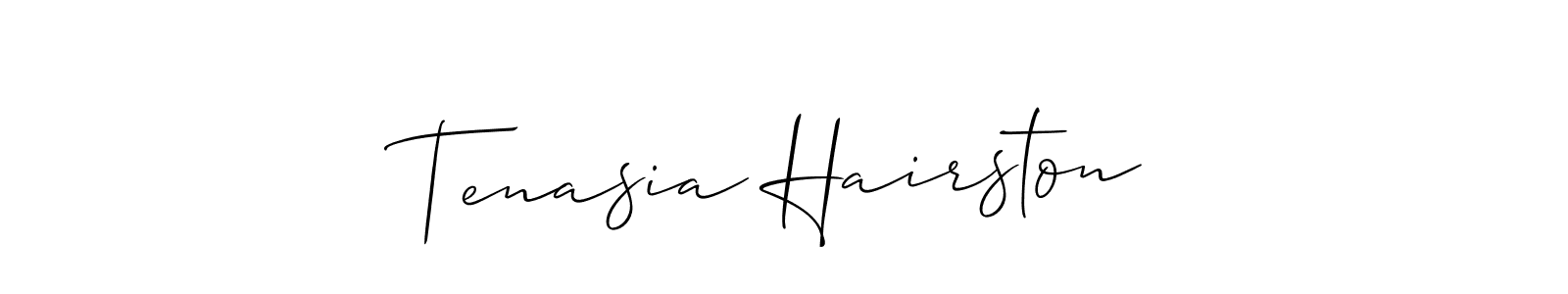 Design your own signature with our free online signature maker. With this signature software, you can create a handwritten (Allison_Script) signature for name Tenasia Hairston. Tenasia Hairston signature style 2 images and pictures png