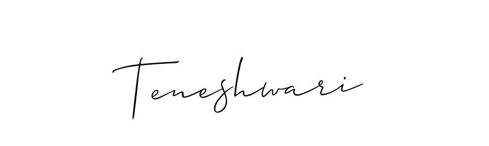 Design your own signature with our free online signature maker. With this signature software, you can create a handwritten (Allison_Script) signature for name Teneshwari. Teneshwari signature style 2 images and pictures png