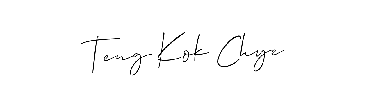 if you are searching for the best signature style for your name Teng Kok Chye. so please give up your signature search. here we have designed multiple signature styles  using Allison_Script. Teng Kok Chye signature style 2 images and pictures png
