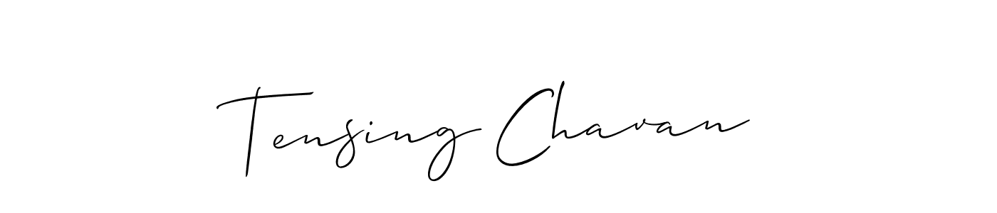 Use a signature maker to create a handwritten signature online. With this signature software, you can design (Allison_Script) your own signature for name Tensing Chavan. Tensing Chavan signature style 2 images and pictures png
