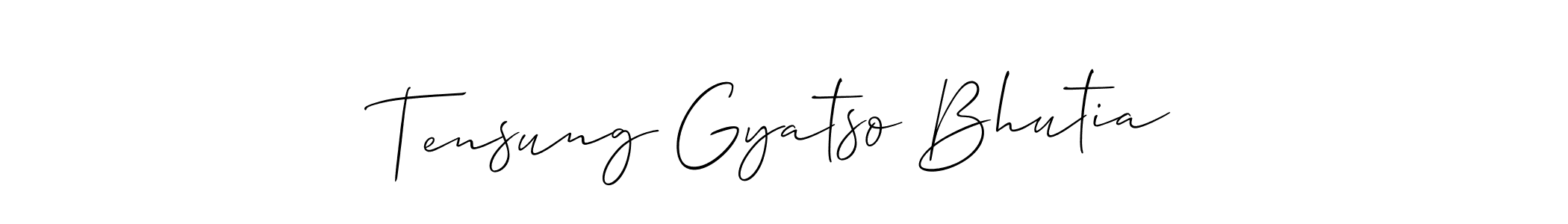 Make a short Tensung Gyatso Bhutia signature style. Manage your documents anywhere anytime using Allison_Script. Create and add eSignatures, submit forms, share and send files easily. Tensung Gyatso Bhutia signature style 2 images and pictures png