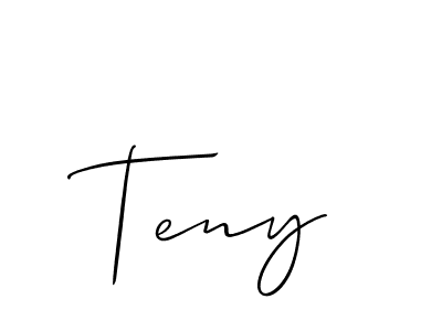 You should practise on your own different ways (Allison_Script) to write your name (Teny) in signature. don't let someone else do it for you. Teny signature style 2 images and pictures png