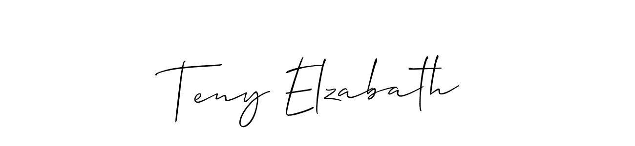 How to make Teny Elzabath name signature. Use Allison_Script style for creating short signs online. This is the latest handwritten sign. Teny Elzabath signature style 2 images and pictures png