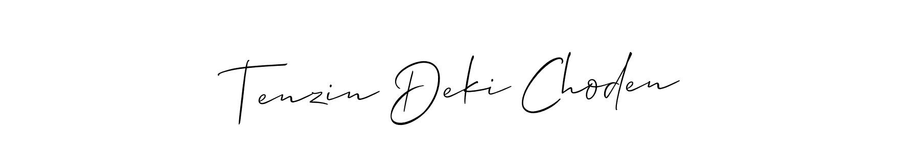 The best way (Allison_Script) to make a short signature is to pick only two or three words in your name. The name Tenzin Deki Choden include a total of six letters. For converting this name. Tenzin Deki Choden signature style 2 images and pictures png