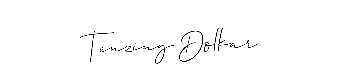 Tenzing Dolkar stylish signature style. Best Handwritten Sign (Allison_Script) for my name. Handwritten Signature Collection Ideas for my name Tenzing Dolkar. Tenzing Dolkar signature style 2 images and pictures png