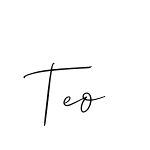 Teo stylish signature style. Best Handwritten Sign (Allison_Script) for my name. Handwritten Signature Collection Ideas for my name Teo. Teo signature style 2 images and pictures png